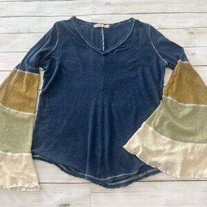 We The Free Multicolor Bell Sleeve Blouse